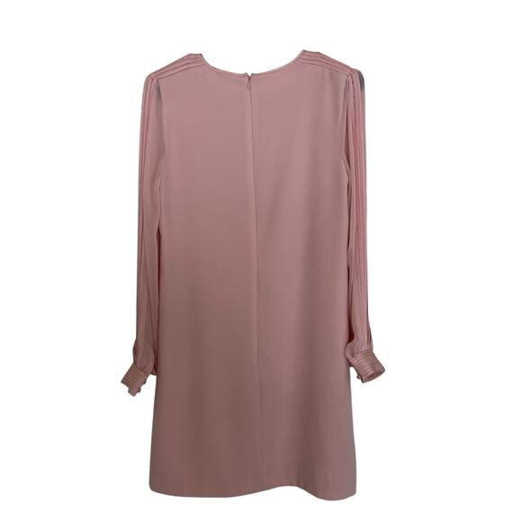 Alex Marie | Pale Pink Pleated Chiffon Sheer Sleeve Dress Size 2 Coquette - Picture 8 of 9